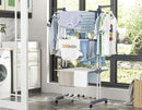 HOMIDEC Clothes Drying Rack, Oversized 4-Tier(67.7" High) Foldable Stainless Steel Drying Rack Clothing, Movable Drying Rack with 4 castors, 24 Drying Poles and 14 Hooks for Bed Linen, Clothing, Grey by CozyNest Decor