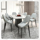 LeisureMod Amalfi Upholstered Fabric Dining Chair – Modern Side Chair with Iron Legs, Mid-Century Accent Chair for Dining Room or Kitchen by CozyNest Decor