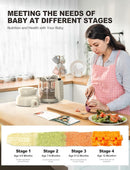 Auto Baby Food Maker, Glass Baby Food Mills, Baby Blender & Steamer and Puree Maker with Auto Cooking, Easy Cleaning, Dishwasher Safe, Cook at Home, Touch Screen Control by TinyTreasures Baby Boutique
