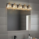 Modern Bathroom Vanity Light 5-Lights Black Gold Crystal Wall Lamp Bathroom Modern Crystal Vanity Lighting by CozyNest Decor