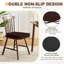 downluxe Chair Cushions for Dining Chairs, Waterproof Kitchen Chair Pads, Non-Slip Dining Seat Cushion with Ties, 17" x 16" x 2.5", Brown, 4 Pack by CozyNest Decor