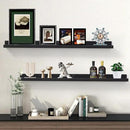 Black Floating Shelves 36 Inch Modern Picture Frame Shelf for Wall Picture Ledge Shelves with Lip Wooden Book Toy Shelves Set of 2 Bathroom Shelf Organizer for Living Room Bedroom Kitchen Wall Decor by CozyNest Decor