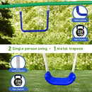5-in-1 Swing Sets for Backyard for Kids 3-8, Tree Swings for Kids Outdoor with Slide, Basketball Hoop, Two Swing Seats and Gymnastics Rings by TinyTreasures Baby Boutique