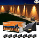 8 Pack Decorative Solar Powered Fence Lights Outdoor Waterproof with Warm White LED Spot Lens, for Outside Wall, Deck, Patio, Yard, Rail, Garage, Pool, Designed for Enhanced Security, Easy Install by GreenHaven Gardens