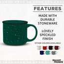 DISCOUNT PROMOS Ceramic Campfire Coffee Mugs 13 oz. Set of 10, Bulk Pack - Perfect for Tea, Espresso, Cappuccino, Hot Cocoa - Green by TinyTreasures Baby Boutique