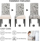 JQinHome Pattern Chair Covers for Dining Room Set of 4, High Stretch Removable Washable Parsons Chair Slipcover for Home Party Hotel Wedding Ceremony (4PCS, Lotus Gray) by CozyNest Decor