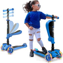 Hurtle 3-Wheeled Scooter for Kids - Wheel LED Lights, Adjustable Lean-to-Steer Handlebar, and Foldable Seat - Sit or Stand Ride with Brake for Boys and Girls Ages 1-14 Years Old by TinyTreasures Baby Boutique