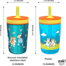 Zak Designs Bluey Kelso Tumbler Set, 15 fl.oz. Leak-Proof Screw-On Lid with Straw, Bundle for Kids Includes Plastic and Stainless Steel Cups with Bonus Sipper, 3pc Set, Non-BPA by TinyTreasures Baby Boutique