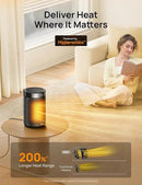 Dreo Space Heater, Portable Electric Heaters for Indoor Use with Thermostat, Digital Display, 1-12H Timer, Eco Mode and Fan Mode, 1500W PTC Ceramic Fast Safety Heat for Office Bedroom Home, Black by CozyNest Decor