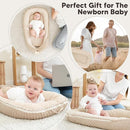Baby Lounger - Infant Lounger Pillow for Newborn 0-24 Months, Soft, Breathable & Portable Baby Lounger Pillow for Boys & Girls, Cozy Baby Floor Seat for Home & Travel (Beige) by TinyTreasures Baby Boutique