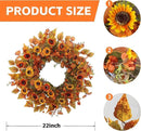 22 inch Artificial Fall Wreaths for Front Door,Autumn Wreath with Eucalyptus Leaves and Chrysanthemum Suitable for Indoor Outdoor Harvest Festival Thanksgiving Day Farmhouse Holiday Decor. by CozyNest Decor