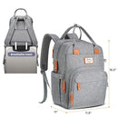 RUVALINO Diaper Bag Backpack-Expandable Baby Bag with up to 50% Capacity -Baby Essentials Bag with Changing Pad Insulated Bottle Holders & Pacifier Case, Waterproof, Gray XL by TinyTreasures Baby Boutique
