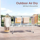 APEXCHASER Clothes Drying Rack Foldable, Large Drying Rack Clothing, Winged Laundry Rack Folding Indoor Outdoor, Metal Clothes Airer for Bedding Towel Sweater Heavy Duty, 68.9" X 22" X 39.3", White by CozyNest Decor