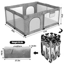 Foldable Baby Playpen with Gate, Extra Large Collapsible Play Yard for Babies & Toddlers, Portable Travel Play Pen with Fence, Safe Activity Center for Indoor & Outdoor Use (59"×71" Grey) by TinyTreasures Baby Boutique