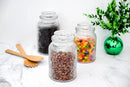 Le'raze Food Storage Containers with Airtight Lids - Retro Design - Pantry Organization, Glass Canisters Storage for Cookies, Tea, Sugar, Candy Jars, Sugar Packet, Set of 3 by CozyNest Decor