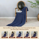 inhand Navy Blue Throw Blanket for Couch and Bed, Soft Living Room Home Decor Knitted Twin Size Blanket, Outdoor Lightweight Breathable Summer Blanket, Farmhouse Warm Woven Decorative, 60"x80" by CozyNest Decor