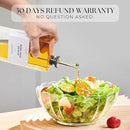 Premium Glass Olive Oil Dispenser Bottle 350ml | Cooking Oil and Vinegar Dispenser | Oil Dispenser for Kitchen with Gold Pourers, Funnel, Brush & 36 Labels (4 Pack) by CozyNest Decor