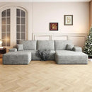 108" Sectional Couches for Living Room Modern Modular Sofa with L-Shape Couchs Upholstered Boneless Couch Deep Seat Sectional Couch with Chaise (Grey, Right Facing Chaise+2Seaters+1Ottoman) by CozyNest Decor