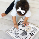 Wee Gallery Safari Activity Pad Organic Baby Play Mat with Sensory Toys, High Contrast Newborn Essentials Soft Tummy Time Mat for Babies 0-12 Months, Visual and Motor Skill Development Toy by TinyTreasures Baby Boutique
