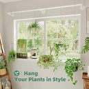 Plant Hanger Indoor with 6 Hanging Chains Hanging Planters for Indoor Plants Hanging Plant Holder Window Plant Shelves White Metal Rod(Pot not Included by CozyNest Decor