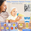 WAJIAYON Baby Fruit Feeder Pacifier - 6 Pack | 2 Infant Food Pacifier & 2 Baby Food Dispensing Spoon | Fresh Fruit Teethers for Babies | Silicone Feeder Babies,Infant Teething Feeders (Blue) by TinyTreasures Baby Boutique