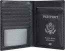 Polare Luxury RFID Blocking Leather Passport Holder Travel Wallet For Men and Women (Carbon Black) by TinyTreasures Baby Boutique