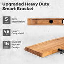RICHFOCUS Live Edge Elm Floating Shelves - 30" W x 9.3" D Rustic Solid Wood Wall Shelves with Invisible Bracket, Wall-Mounted for Living Room, Bedroom, Kitchen Storage & Display, Set of 2, Natural