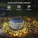 Solar Lantern Garden Patio Decor: 4 Pack White Solar Lanterns Outdoor Waterproof, Solar Lights Outdoor for Table Balcony Deck Pathway Porch Yard Decorations, Outside Hollow Out Metal LED Solar Lantern by GreenHaven Gardens