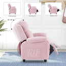 Ulax furniture Corduroy Kids Recliner Chair, Toddler Armrest Sofa Couch, Ergonomic Adjustable Lounge Sofa with Footrest, Padded Backrest, Storage Arms, Pink Recliner for Girls and Boys by CozyNest Decor