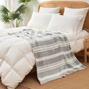 Snuggle Sac Grey Stripe Knitted Throw Blanket for Couch, Reversible Super Soft Warm Blankets Cozy Knit Fuzzy Plush Lightweight Throws for Sofa, Bed, Stripe Grey, 50 x 60 inches by TinyTreasures Baby Boutique