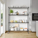 Seville Classics UltraDurable Heavy Duty NSF Solid Steel Wire Rack Storage Unit, Organizer for Garage, Warehouse, Office, Restaurant, Classroom, Kitchen, Black, 4-Tier Shelving, 60" W x 24" D by CozyNest Decor