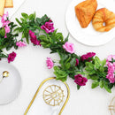 JUSTOYOU 2 Pack (15.8FT) Fake Rose Garland, Artificial Rose Vines Flowers Hanging Silk Rose Vine Wedding Home Backdrop Party Arch Arrangement Decoration by GreenHaven Gardens