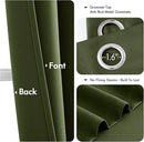 MIULEE Olive Green Blackout Curtains for Bedroom Living Room 72 Inches Long 2 Panels, Thermal Insulated Room Darkening Drapes Solid Grommet Top Noise Reducing Dark Green Window Curtains W40 x L72 Inch by TinyTreasures Baby Boutique