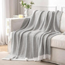 MIULEE Super Soft Throw Blanket for Couch, Light Grey Cozy Fluffy Warm Blankets Lightweight Knit Throw Blankets for Sofa, Bed, Chair, Living Room, Camping, Picnic, 60 x 80 inch by CozyNest Decor