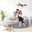Bean Bag Chair for Adults 4FT,Soft Removable Cover for Teens/Girls Bedroom,Fluffy Giant Round Floor Beanbag Lounger Chairs (No Filler,Light Gray) by CozyNest Decor