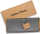 Solino Home Linen Steel Gray Table Runner 108 Inches Long - 100% Pure Linen Hemstitch 14 x 108 Inch Table Runner for Dining, Fall, Autumn - Classic Hemstitch by CozyNest Decor