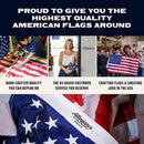 American Flag | American-Sourced Nylon Fabric, Embroidered Stars, Hand-Stitched | Proudly Made in USA (3' x 5') by GreenHaven Gardens