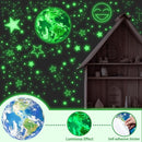 965 PCS Glow in The Dark Stars and Earth for Ceiling, Luminous Stars and Planet Wall Decals, Kids Room Decor, Glowing Galaxy Wall Stickers for Nursery Decorations (Green) by TinyTreasures Baby Boutique
