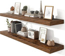 Heimlove 55 Inch Floating Shelves for Wall,10 Deep Large Rustic Brown Wall Shelf with Heavy Duty Brackets,Mounted Storage & Display Shelves for Bedroom,Living Room,Kitchen,Office,Set of 2 by CozyNest Decor