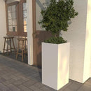 White Steel Metallic Heavy Planter for Outdoor Plants Box 14"x14"x30" Metal Planter Spliced Flower Pots with Partitions for Outside,Indoor,Garden (White, 14 * 14 * 30) by CozyNest Decor