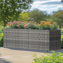 LEWIS&WAYNE Large Rectangular Block Planter Box Handmade Wicker Tall Planters for Outdoor Plants with Removable Liners Modern Planter for Indoor Outdoor Patio Deck - Gray, 36''x12''x16'' by GreenHaven Gardens