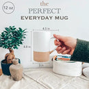 MORA Ceramics 12oz Coffee Mug Set of 4 - Ceramic Tea Cups with Handle - Microwave and Dishwasher Safe, Perfect For Cup or Mug Lovers - Rustic Matte Glaze, Modern Design Mugs - Petro by CozyNest Decor