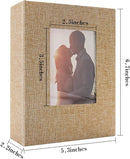 Vienrose Photo Album 4x6 100 Pages Photos Linen Cover Picture Book with Front Window for Baby Wedding Children by TinyTreasures Baby Boutique
