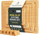 Bamboo Cutting Board Set Non Slip Feet with Holder Over Sink Adult Women Her Sister Aunt Wife Hustband Lady Bestie Soul Happy Christmas Xmas Birthday Gifts Cool Unique Aesthetic 30 40 60 70 Year Old by CozyNest Decor