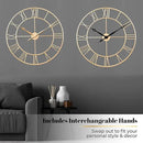 CLXEAST 30 Inch Wall Clock,Large Champagne Gold Metal Roman Numeral Wall Clock, Modern Wall Clocks for Living Room Decor,House Warming Gifts New Home by CozyNest Decor