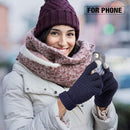 Geyoga 2 Pairs Women's Winter Touch Screen Gloves Soft Warm Fleece Lined Knit Elastic Cuff Winter Texting Gloves by TinyTreasures Baby Boutique