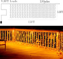 Eueasy Curtain-Lights Outdoor, 300 LED-Fairy Lights, Connectable15×3.3 FT with 8 Lighting Modes, for Balconies, Fences, Stairs Guardrails by CozyNest Decor