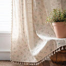 Sutuo Home Boho Curtain Semi-Blackout Crochet Hollow Lace Patchwork with Floral Print Cotton Linen Fabric, Handmade Tassels Rod Pocket Bohemian Window Drapes for Living Bedroom, 59"W x 84"L, 1 Panel by CozyNest Decor