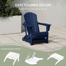 WestinTrends Outdoor Ottoman, Patio Adirondack Ottoman Foot Rest, All Weather Poly Lumber Folding Foot Stool for Adirondack Chair, Widely Used for Outside Porch Pool Lawn Backyard, Navy Blue by CozyNest Decor