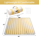 HX&OD Outdoor Picnic Blanket Extra Large, 80''*60'' Waterproof Picnic Mat with Stakes Foldable Camping Blanket Portable with Carry Strap for Beach Mat (Green& White, 80''*60'') by TinyTreasures Baby Boutique